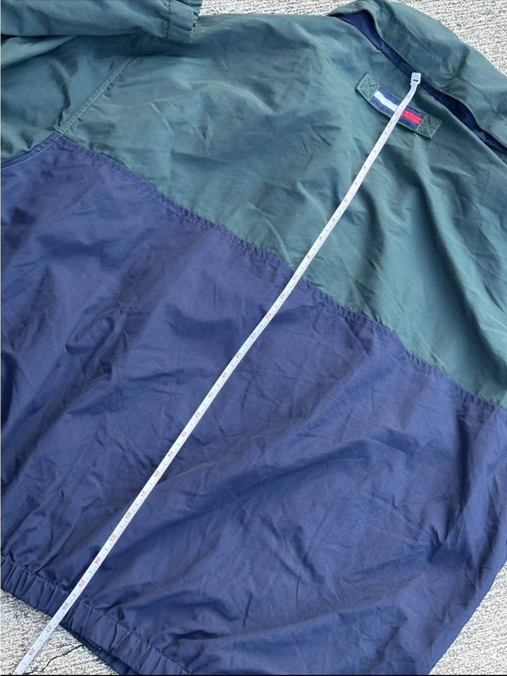 Tommy Hilfiger Vintage 90s Colorblock Windbreaker Jacket Green Navy XL Spellout - Picture 9 of 14